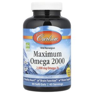 Carlson Omega 2000 - שמן דגים לימון 90 כמוסות