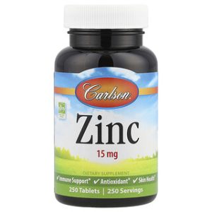 Carlson Zinc 250 טבליות - תוסף אבץ חיוני לבריאות
