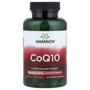 CoQ10 200 מ"ג , סוואנסון ויטמינס , 90 כמוסות טבעוניות