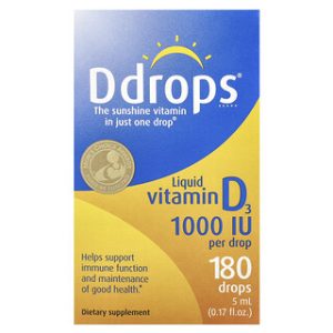 Ddrops ויטמין D3 נוזלי 1000 יחב"ל - 5 מ"ל לתינוקות