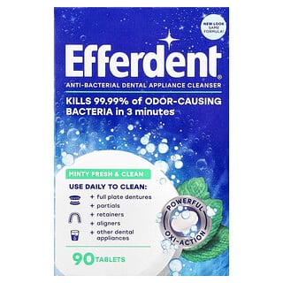 Efferdent - טבליות לניקוי תותבות אנטי-בקטריאלי - 90 יח'