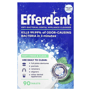 Efferdent - ניקוי תותבות אנטי-בקטריאלי - 90 טבליות