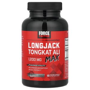 Force Factor LongJack Tongkat Ali Max - 60 כמוסות צמחיות