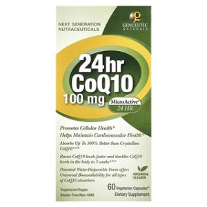 Genceutic Naturals CoQ10 100 מ"ג - 60 כמוסות צמחוניות