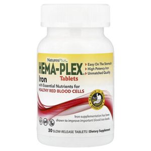 Hema-Plex ברזל - תוסף תזונה לשחרור איטי 30 טבליות