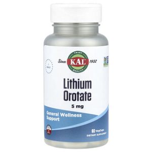 KAL - Lithium Orotate 5 מ"ג - 60 כמוסות צמחוניות