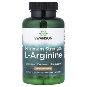 L-Arginine Swanson - תוסף כוח מקסימלי 850 מ"ג, 90 כמוסות