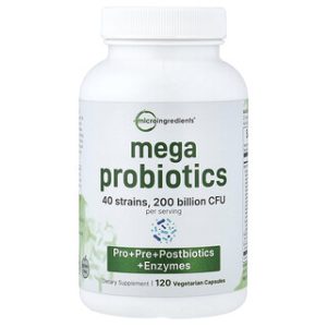 Mega Probiotics 120 כמוסות - מיקרו מרכיבים - תומך עיכול