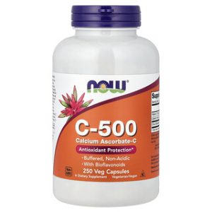 NOW C-500 Calcium Ascorbate-C - ויטמין C טבעי 250 כמוסות