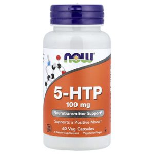 NOW Foods 5-HTP 100 מ"ג , תמיכה במצב רוח 60 כמוסות