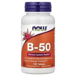 NOW Foods B-50 ויטמין B מורכב - 100 טבליות