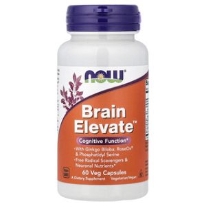 NOW Foods Brain Elevate - תוסף תזונה למוח 60 כמוסות