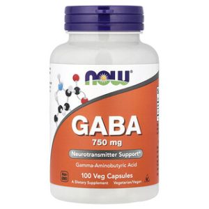 NOW Foods GABA 750mg - קפסולות צמחיות להרגעה