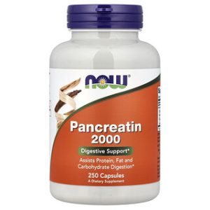 NOW Foods Pancreatin 2000 - אנזימי עיכול 250 כמוסות