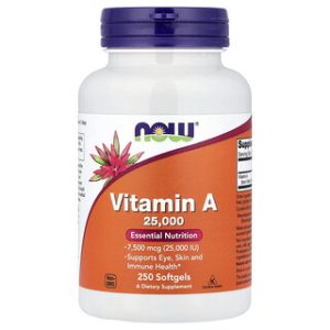NOW Foods ויטמין A 25,000 יחב"ל - 250 כמוסות רכות