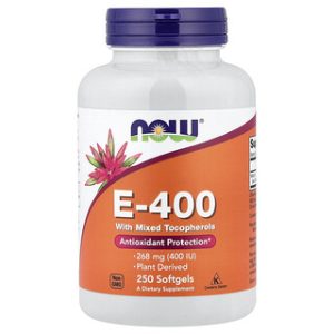 NOW Foods ויטמין E 400 IU - 250 כמוסות טוקופרול מעורב
