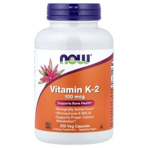 NOW Foods ויטמין K-2 100 מק"ג - 250 כמוסות צמחיות