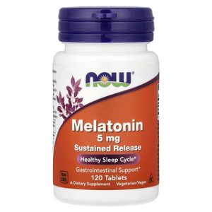 NOW Foods מלtonin 5 מ"ג - 120 טבליות - שינה טובה