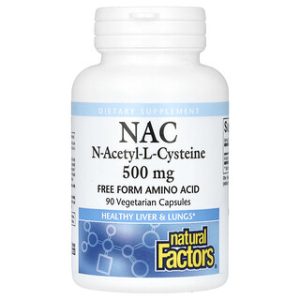 Natural Factors NAC 500 מ"ג - תוסף תזונה 90 כמוסות צמחוניות