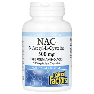 Natural Factors NAC 500 מ"ג - תוסף תזונה 90 כמוסות צמחוניות
