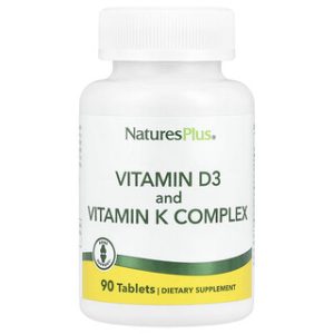 NaturesPlus D3 K2 - ויטמין D3 ו-K2 משולב - 90 טבליות