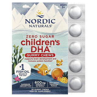 Nordic Naturals - דגי DHA לילדים בטעם טרופי - 30 יחידות