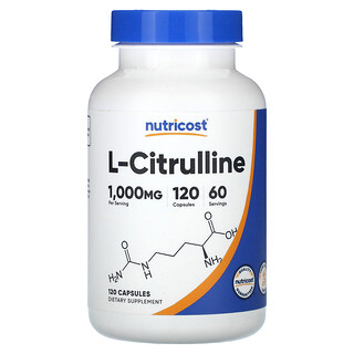 Nutricost L-Citrulline 500 מ"ג - 120 כמוסות - לשיפור ביצועים