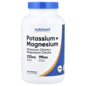 Nutricost אשלגן ומגנזיום 240 כמוסות - תוסף תזונה