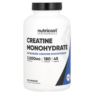 Nutricost קריאטין מונוהידראט 180 כמוסות - לביצועים