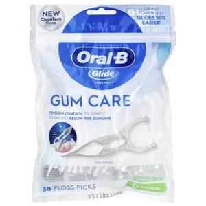 Oral-B Glide Gum Care - קיסמי חוט דנטלי ללא טעם - 30 יח׳