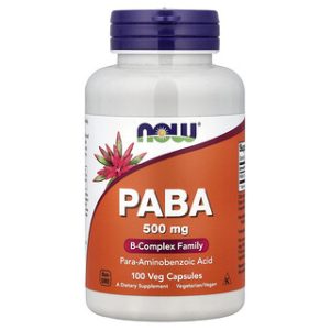 PABA NOW Foods 500 מ"ג - 100 כמוסות צמחוניות