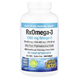 Rx Omega-3 Natural Factors - 240 כמוסות - בריאות הלב