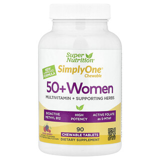 Simply One 50+ לנשים, ויטמינים לעיסה ותומכים - Super Nutrition