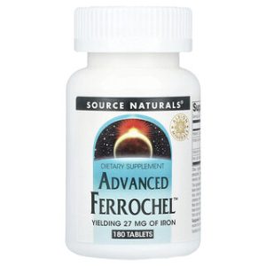 Source Naturals Ferrochel 180 טבליות - ברזל סופח לגוף