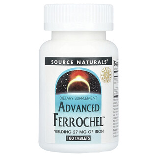 Source Naturals Ferrochel 180 טבליות - ברזל סופח לגוף
