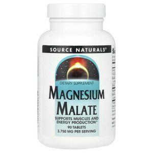 Source Naturals מגנזיום מלאט 90 טבליות - תוסף תזונה