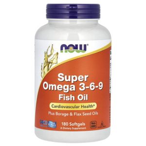 Super Omega 3-6-9 NOW Foods - 180 כמוסות רכות