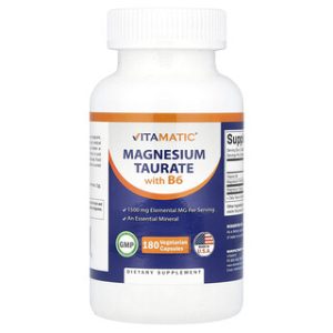 Vitamatic מגנזיום טאוראט B6 - 180 כמוסות צמחוניות