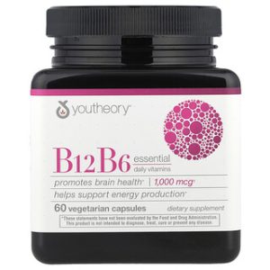 Youtheory B12 B6 - ויטמינים חיוניים יומיים, 60 כמוסות