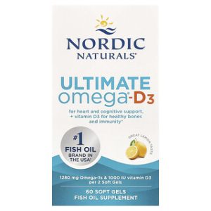 אומגה 3 D3 לימון - Nordic Naturals - 60 כמוסות רכות