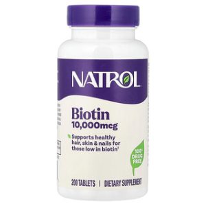 ביוטין Natrol 200 טבליות - לשיער עור וציפורניים בריאים
