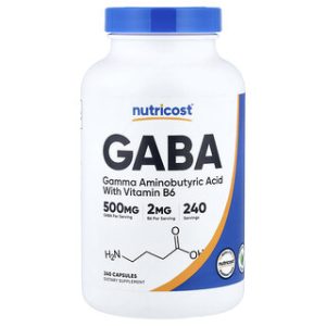 גאבא (GABA) עם ויטמין B6 - 240 כמוסות - Nutricost