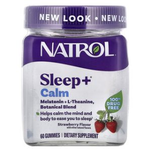 ג'ל לעיסה שינה ורוגע Natrol - תות, 60 יחידות