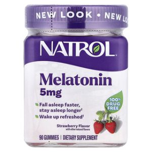 ג'לטיני מלטונין Natrol - 5 מ"ג - בטעם תות - 90 יחידות