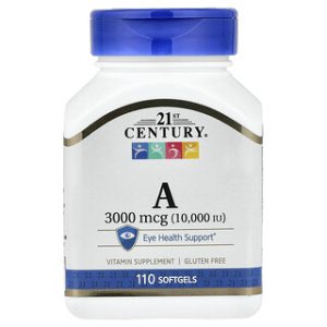 ויטמין A 3,000 מק"ג (10,000 יחב"ל) - 110 כמוסות 21st Century