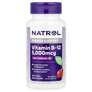 ויטמין B-12 Natrol- מסיס מהר- בטעם תות- 100 טבליות