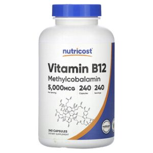 ויטמין B12 Nutricost- 5000 מקג- 240 כמוסות