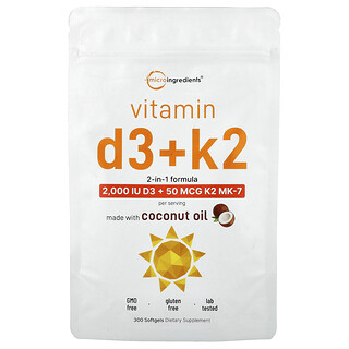ויטמין D3 + K2 - 300 כמוסות רכות , Micro Ingredients