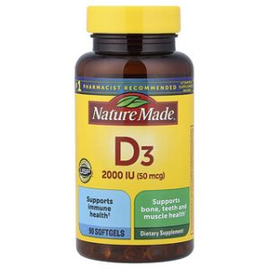 ויטמין D3 Nature Made - 2000 יחב"ל - 90 כמוסות רכות