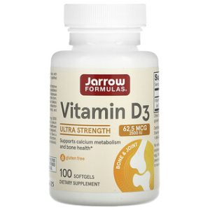 ויטמין D3 חזק 2500 יח"ל , Jarrow Formulas - 100 כמוסות